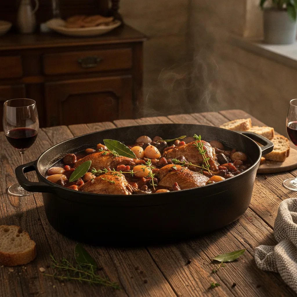 Coq au vin recette facile au poulet fermier | Résultat bluffant - coq au vin recette facile