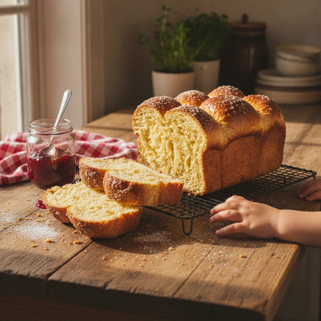 Pain brioché sucré, la recette moelleuse du goûter maison - pain brioche sucre gouter