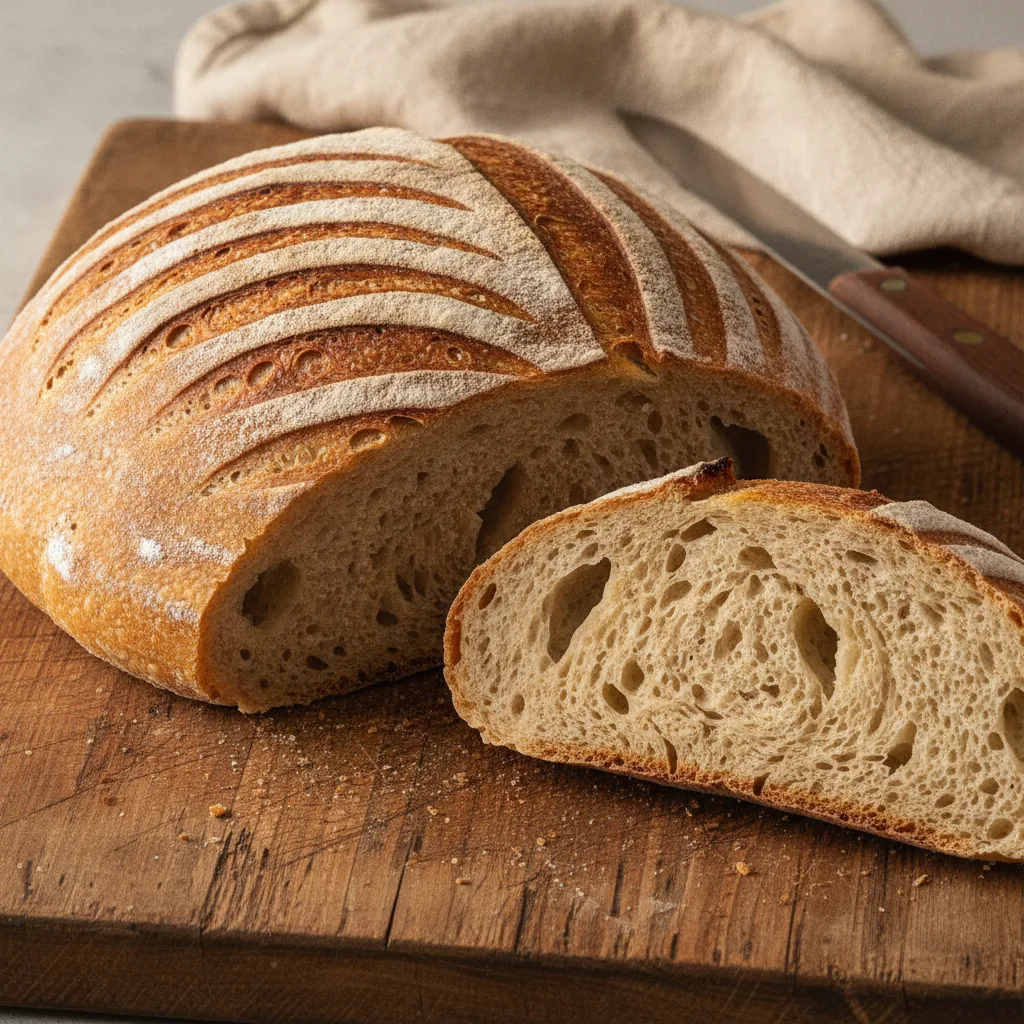 Recette pain de campagne au levain à croûte épaisse - recette pain campagne levain